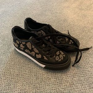 rag & bone Black Sneakers with Gold Embellishments
